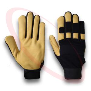 Guantes mecánicos de calidad estándar reconocidos Guantes de cuero de piel de cabra transpirables de Pakistán Absorción de impacto Seguridad Handschuhe - Product Image 1