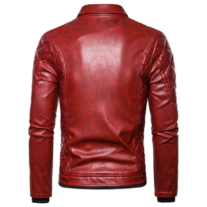 Automne hiver hommes veste en cuir de haute qualité nouvelle mode Streetwear Punk vêtements col montant pour une utilisation en moto - Product Image 2