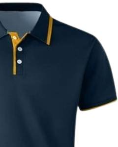 Camiseta Polo Personalizada de Manga Corta para Hombre, Mezcla de Algodón Premium, Diseño de Paneles Azul Marino, Amarillo y Blanco, Ropa de Golf Informal y Transpirable, OEM - Product Image 2