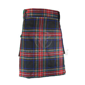 กระโปรงลายตาหมากรุกของผู้หญิงพร้อมผ้าสัมผัสนุ่มและจีบเรียบร้อยสำหรับสวมใส่ในชีวิตประจำวันผ้าตาหมากรุก - Product Image 1