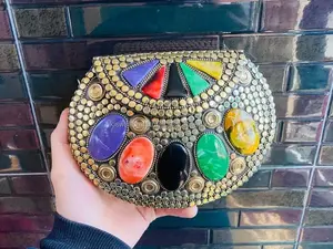 Nouveauté 2025, sac à main pour jeunes dames, sac à main en métal matelassé, patchwork, pochette à chaîne design, pochette pour femmes - Product Image 3