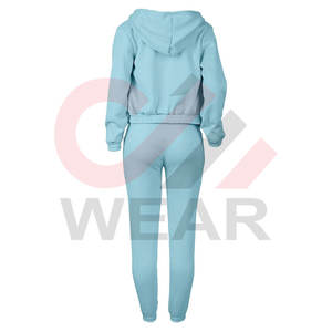 ชุดวอร์ม3ชิ้นเสื้อครอปมีฮู้ดทรงหลวมเสื้อครอปเสื้อกล้ามมีสเวตเตอร์กางเกงวอร์ม - Product Image 5