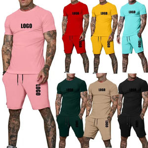 Conjunto de Pantalones Cortos y Camiseta para Hombre, Talla Grande, Personalizable con Logotipo, para Gimnasio y Fitness, Verano, Venta al Por Mayor - Product Image 1