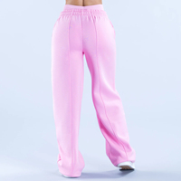 Premium Rose Clair Femmes Revive Oversize Fit Joggers À Jambes Larges Tissu Doux Femmes Pantalons De Survêtement Femmes Pantalons Et Pantalons