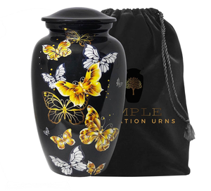 Urnes funéraires de gravure de conception de papillon urnes commémoratives en aluminium souvenir et tailles adultes gravables étanches - Product Image 1