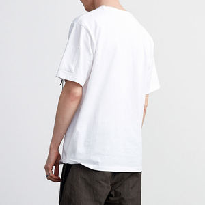 เสื้อยืดสำหรับผู้ชายสีธรรมดาผ้าฝ้ายผสมโพลีเอสเตอร์ออกแบบแบรนด์ได้ตามต้องการส่งตรงจากโรงงาน - Product Image 4