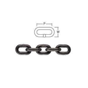 Chaînes à maillons épais G80 6mm 7mm 8mm 10mm 19mm en acier allié, finition noire, galvanisées, robustes, pour convoyeurs, chaînes soudées - Product Image 1