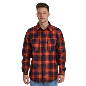 Chemises décontractées boutonnées à manches longues pour hommes, design ample, imprimé flanelle, en polyester/coton tricoté respirant, style urbain - Product Image 1