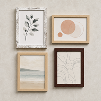 Lot de 5 cadres photo créatifs en MDF, faits à la main, avec impression UV, tailles mixtes 4x6", 5x7", 6x8", 8x10", découpe au laser en bois, vente en gros directe usine