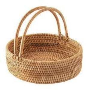 Latest Pattern Arrival High Quality Rattan Made Container And <b>Basket</b> For Food And Other Items <b>Storage</b> With Handle For Best Grip - Product Image 5