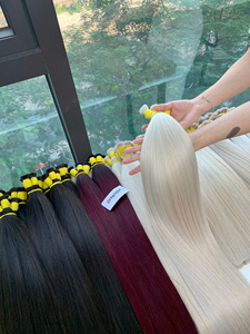 Extensions de cheveux en vrac Produit de vente chaud 2025 Rouge foncé Personnaliser les couleurs Haute qualité Double dessiné - Product Image 6