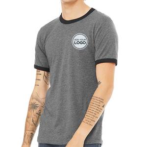 50/50 poli/algodón unisex camisetas ringer logotipo personalizado camiseta - Product Image 2