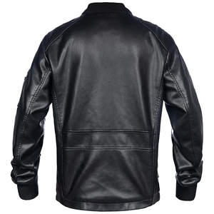 Custom Men's <b>Genuine</b> Leather Winter High Quality Patch Work Zip-Up Embroidered Waterproof Breathable Eco-Friendly Front Leather - Product Image 2