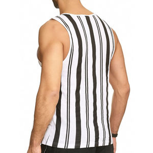 Polyester Cotton Gym <b>Vest</b> Fitness Singlet Breathable <b>Men's</b> Tank Top Plus Size Hip Hop For Bodybuilding Sublimation Tank Tops - Product Image 3