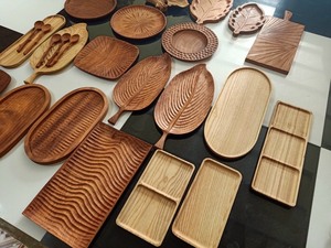 ถาดไม้ทรงสี่เหลี่ยมสี่เหลี่ยมสี่เหลี่ยมทันสมัยสำหรับบ้านร้านอาหารถาดไม้บีชวอลนัทอะคาเซียสำหรับเสิร์ฟอาหาร - Product Image 3