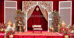 Panneaux de fond découpés au laser de luxe pour les grands événements, panneaux de scène de style arche personnalisables, fond découpé au laser de luxe pour Nikah USA - Product Image 5