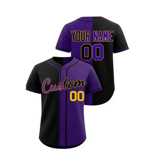 ผลิตเสื้อเบสบอลแบบติดกระดุมทั้งตัวจากผ้าโพลีเอสเตอร์ 100% ระบายอากาศได้ดี พร้อมบริการพิมพ์ชื่อและหมายเลขด้วยเทคนิคซับลิเมชั่นตามแบบที่ลูกค้าต้องการ - Product Image 1