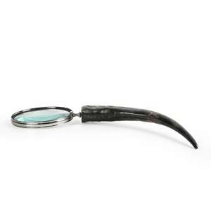 Loupe nautique à bordure argentée avec manche en véritable corne de buffle, style médiéval antique - Product Image 4