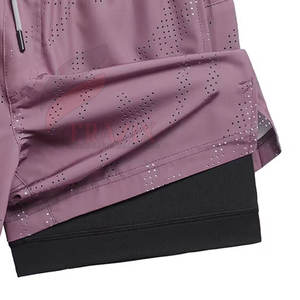 Pantalones Cortos Deportivos de Doble Capa para Hombre con Forro de Compresión, Ropa de Gimnasio de Secado Rápido, Pantalones Cortos Deportivos de Doble Capa para Hombre - Product Image 3