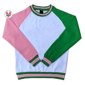 Alfa |   Sudadera Kapa con Bordado Griego para Mujer, Personalizada, Cuello Redondo |   Sudadera de Felpa de Algodón para Mujer con Bordado de Hermandad - Product Image 2