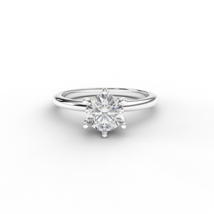 IGI Certified Round Cut Lab Grown Diamond Solitaire Engagement <b>Ring</b> in 14K Rose / Yellow & White Gold - Product Image 1