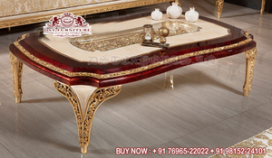 Conjunto de sofá de lujo para sala de estar, conjunto de muebles de madera de teca de aspecto moderno, aspecto dorado, para Villa Real, 7 asientos - Product Image 2