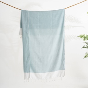ผ้าขนหนูชายหาดตุรกี สีฟ้า ขนาด 33x66 นิ้ว - Product Image 1