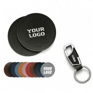 Sous-verres imprimés en gros pour restaurants, hôtels, cadeaux promotionnels d'entreprise, sous-verres ronds en cuir PU avec logo - Product Image 1