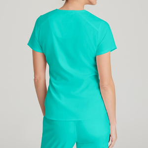 Mujer Modern Fit V-Neck Scrub Top 4-Pocket V-Neck Top Alpine Aqua - Product Image 3