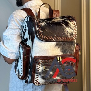 กระเป๋าเป้สะพายหลังใส่ผ้าอ้อมหนังวัวทำมือกระเป๋าหนังแท้อเนกประสงค์สำหรับเดินทางปรับแต่งได้ใหม่ - Product Image 1