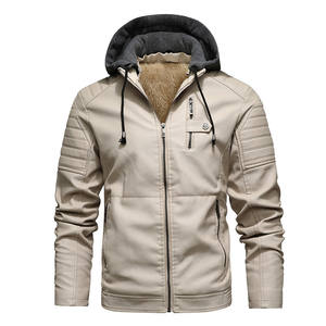 Logo personnalisé OEM broderie design imprimé automne et hiver nouveau style de veste en cuir pour jeunes hommes veste en cuir à capuche - Product Image 6
