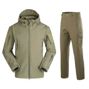 Nouvel ensemble de survêtement unisexe vintage coupe-vent d'hiver, motif uni écologique, vêtements de sport amples en polaire résistants au vent - Product Image 1