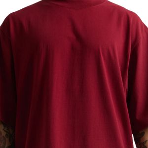 T-shirt Boxy 100% coton pour hommes 40g Streetwear court surdimensionné Style décontracté tissé lourd 220 grammes tissu motif solide 250gsm - Product Image 6