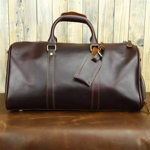 Bolsa de lona de viaje de cuero 2025 con cierre de cremallera, bolso de noche impermeable para hombres y mujeres para gimnasio, bolso de mano cruzado deportivo - Product Image 6