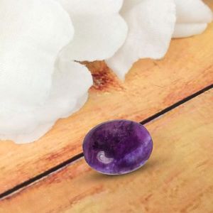 พลอยอะมีทิสต์ทรงรีธรรมชาติเจียระไนแบบเพชร ขนาด 8 มม. - Product Image 3