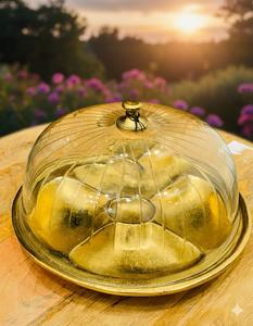 Luxury Table Cast Aluminum Cake <b>Dome</b> With <b>Glass</b> Cover For Premium Cake Serving And Visual Presentation - Product Image 4