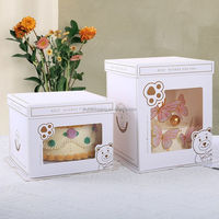 Boîte à gâteau personnalisée avec fenêtre, emballage en papier pour boulangerie avec poignée, idéale pour les gâteaux d'anniversaire - Offre Spéciale