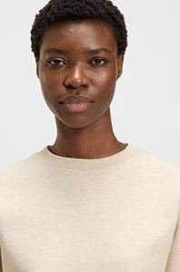 Ensemble sweat-shirt et jogging à col ras du cou beige uni survêtement deux pièces de couleur unie ensemble streetwear décontracté minimaliste avec logo personnalisé - Product Image 4