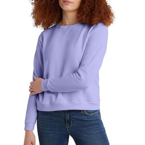 Jersey ligero de gran tamaño para mujer, Top de cuello redondo para ropa informal y actividades al aire libre, ropa teñida transpirable - Product Image 1