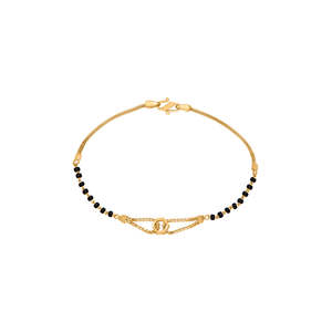 Pulsera Mangalsutra con Flor de Diamantes Vivah Vow - Joyería Religiosa para Bodas de Acero Inoxidable y Latón - Product Image 3