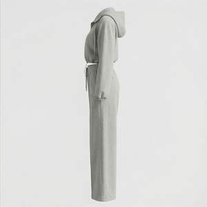 Ensemble de survêtement tendance pour femmes, pantalon de jogging large et sweat-shirt court, nouvelle arrivée 2025, personnalisable - Product Image 3