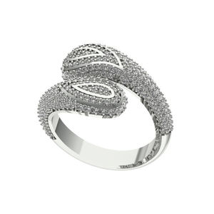 แหวนเพชรชั้นดีสีขาว10Kt พร้อมผ้าพันคอ1.61ct กลมประดับเพชรสำหรับงานแต่งงานวันครบรอบ - Product Image 3