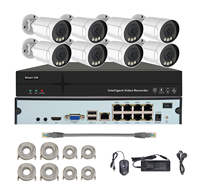 Kit NVR Inteligente con IA Tuya, Cámara de Vigilancia con Monitoreo Remoto, Kits NVR PoE de 8mp