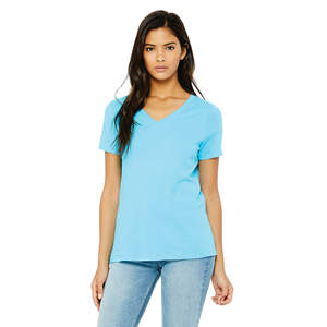 Airlume-Camiseta holgada de algodón peinado y anillo para mujer, Camiseta holgada de manga corta con cuello en V, 32 oz, 100% - Product Image 1