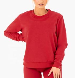 เสื้อสเวตเตอร์คอกลมแขนยาวของผู้หญิงทรงพอดีตัวเป็นประจำเสื้อสเวตเชิ้ตไหล่ตกสำหรับผู้หญิงโลโก้แบบกำหนดเอง - Product Image 5