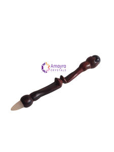 Bâton de guérison en bois de rose avec pierres précieuses, nouveau design, vente en gros de baguettes en agate, à acheter chez Amayra Crystals Exports - Product Image 2