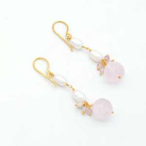 ต่างหูห่วงรูปตัวเลขน่ารักแฟชั่นใหม่ประดับมุกอัญมณีเงินของขวัญแต่งงานของผู้หญิงฝาประดับเพชร - Product Image 2