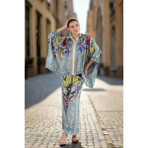 Ensemble coordonné deux pièces Ocean Whimsy Blue pour femmes - Tenue décontractée d'été (XXS-XL) - Product Image 1