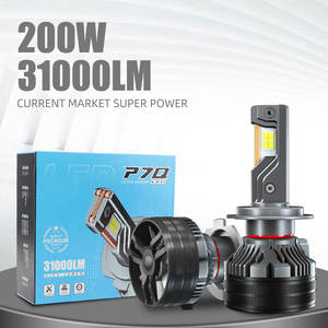 Lámparas Led de coche de fábrica Sistema de iluminación automática <span class=keywords><strong>3</strong></span> tubos de cobre 200W 31000lm Super brillante 9005 9006 H7 H11 H4 4300K Led faro - Product Image 6