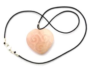 Pendentif en relief de cœur et Quartz Rose, 50 pièces, pour les femmes - Product Image 1